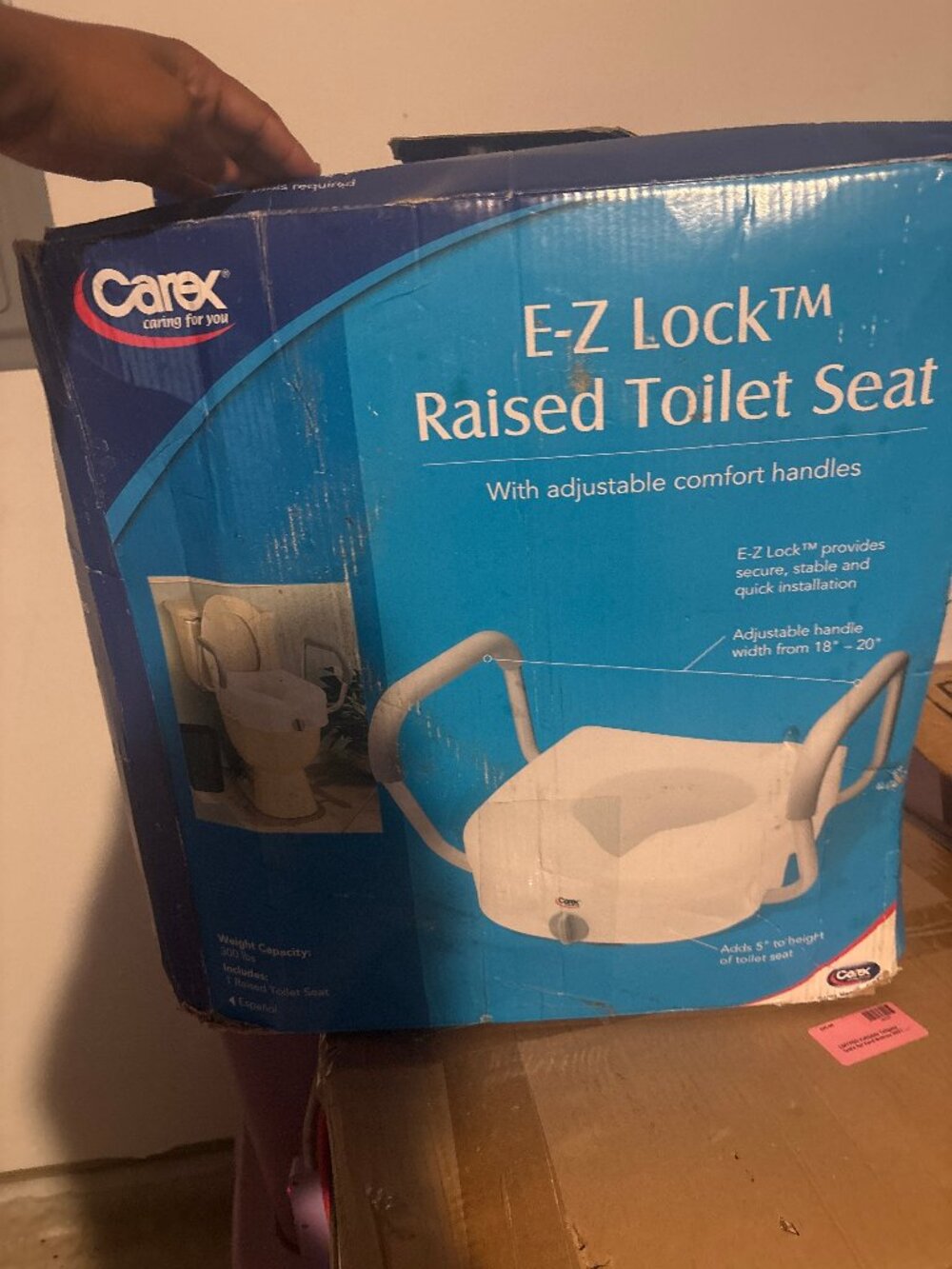 Carex E-Z Lock Raised Toilet Seat with Handles